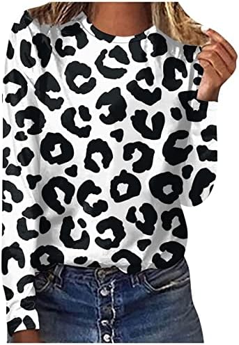 אופנה מזדמנת לנשים סווטשירט חולצה הדפס פרחוני שרוול ארוך חולצה רופפת חולצת צוואר צוואר נוח.