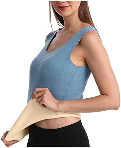 צמרות תרמיות לנשים צמר חולצה מרופדת שכבת בסיס ללא שרוולים צמרות תחתונים תרמיות צמר צמר צוואר גופי צוואר