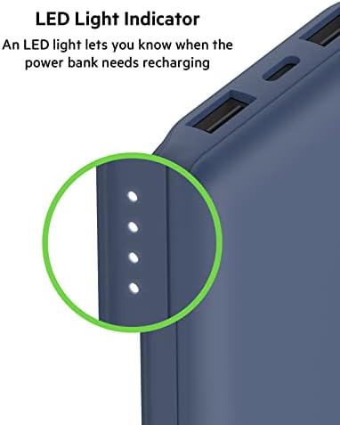 BELKIN USB-C בנק מטען נייד, 10,000 מיליאמפרטול עם יציאת USB-C 1 ו -2 יציאות USB-A עבור עד 15 וולט טעינה