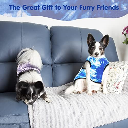2 חבילה חולצת כלבים עניבה צבעי קיץ בגדי גור קיץ ללא שרוולים חולצת טש