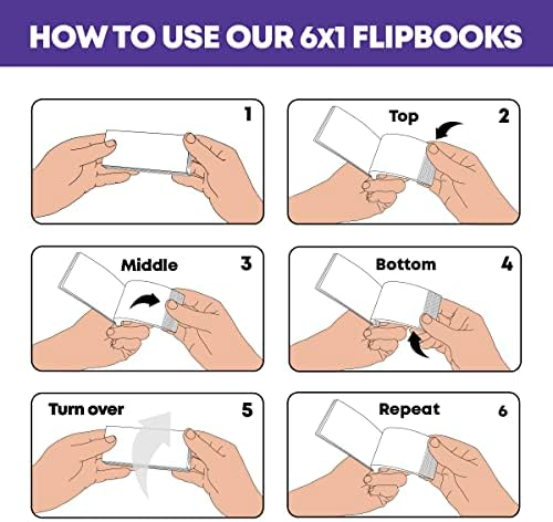 Flipboku - תנועה - Flipbook עם 6 אנימציות שובה לב - משחק אשליה אופטי מרשים - 6 סיפורי אנימציה מהנים לכל