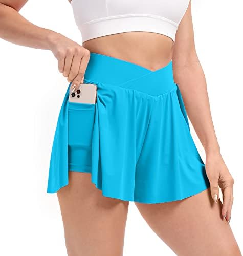 מכנסיים קצרים זורמים לנשים חדר כושר יוגה אימון אתלט