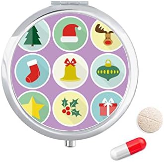 מעגל חג המולד עץ ירוק איור גלולת מקרה כיס רפואת אחסון תיבת מיכל מתקן