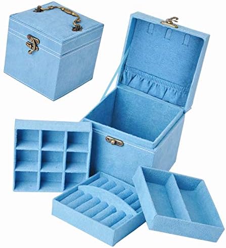 קופסת תכשיטים של Anguipie, 3 שכבות תיבת מארגן תכשיטים לנשים בנות, תיבת אחסון תכשיטים קטנה לסגנון וינטג