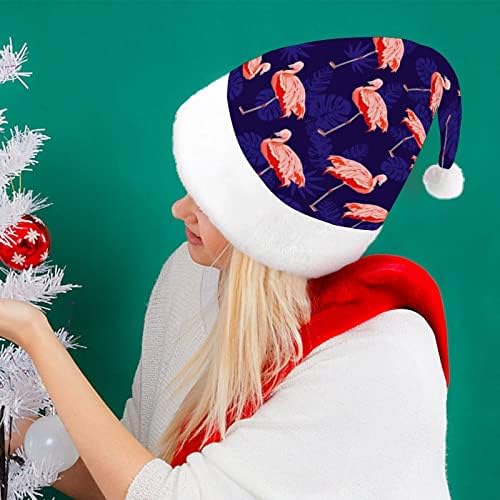 פלמינגו סקיצה חג המולד כובע סנטה כובע עבור יוניסקס מבוגרים נוחות קלאסי חג המולד כובע עבור מסיבת חג המולד חג