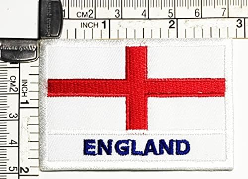 קליינפלוס 3 יחידות. 1.7 על 2.6 אינץ'. אנגליה דגל רקום תיקון ברזל על לתפור על לאומי סמל תיקון כיכר צורת דגל