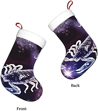 Cutedwarf Scorpio Zodiac Chodicma Stockings קישוטי עץ חג המולד גרבי חג מולד לחג המולד מתנות למסיבות