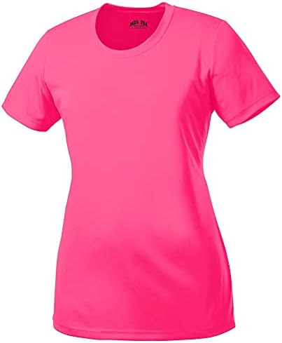 Dri-Equip צבע ניאון לנשים נראות גבוהה חולצות אתלטיות בגדלים S-4XL