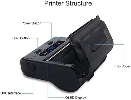 נייד כל אחד אלחוטי תרמית מדפסת 3 אינץ 80 ממ נייר רוחב עבור חינם תווית הדפסת חיבור