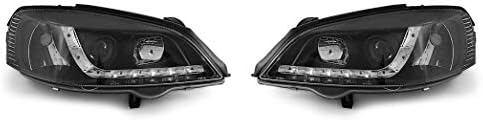 פנסי אור-1442 קדמי אורות רכב מנורות פנס פנסי נהג ונוסע צד סט שלם פנס אור יום שחור תואם עם אופל אסטרה גרם 1997