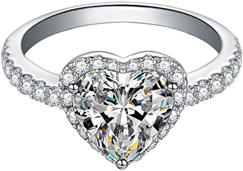 חתונה אירוסין נשים טבעת החוצה מתנה לב אביזרי תכשיטי טבעות טבעות חבילה