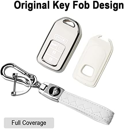QBUC עבור כיסוי FOB מפתח הונדה עם מחזיק מפתחות, מפתח רכב הגנה על מעטפת מתאימה להונדה אקורד CIVIC CRV טייס