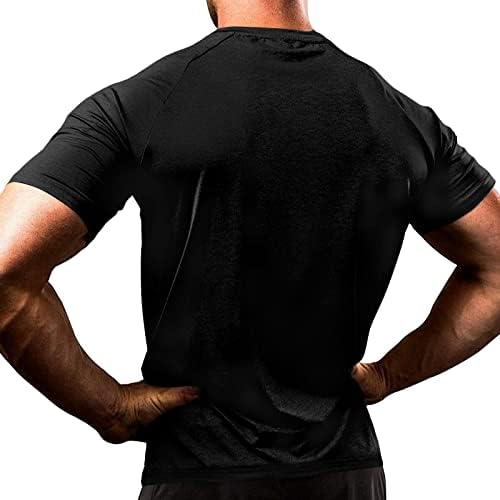 חולצות אימון לגברים מזדמנים ספורטיביות בכושר דק מהיר יבש תרגיל כושר שרוול קצר כושר כושר מנדף לחות