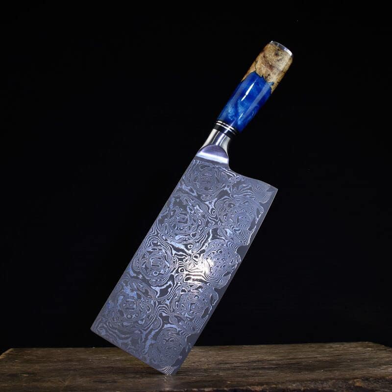 בשר קליבר, דמשק חיתוך סכין צבע עץ ידית 100 מעודן דפוס פלדה ביתי קיצוץ סכין שף סכין נירוסטה חיתוך כלי