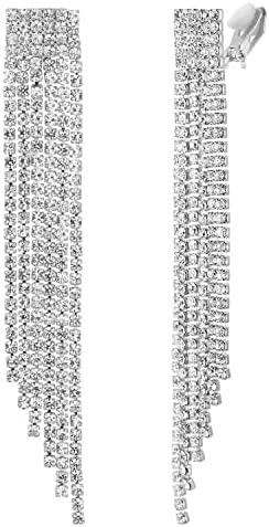 מלואי ריינסטון עגילים מתנדנד עבור נשים בנות ארוך נברשת עגילי ציצית פרינג ' קריסטלים להתנדנד עגיל