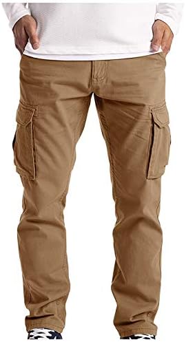 מכנסי טרנינג של Zpervoba Cargo לגברים מכנסי מטען מכנסיים פליס רצים מותניים אלסטיים מרגישים מכנסיים