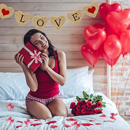 Cmaone love banner banner valentines vade קישוט באנר צורת לב דגלי גרסינג גרלנד לווידאין לחתונה מקלחת תינוקות יום