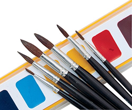 Crayola 1121 עגול גמל טבעי שיער עץ מלוטש ידית צבעי מים בצבעי מים, גודל 7, שחור