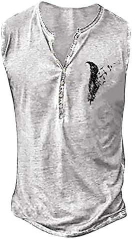 חולצות הנלי מזדמנים קיץ 2023 צווארון עגול ללא שרוולים כפתור רטרו במצוקה טנק רופף חולצות מודפסות
