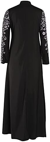 שמלה מוסלמית לנשים, נשים שמלה מוסלמית קפטן ערבי ג ' ילבאב העבאיה תחרה אסלאמית תפרים מקסי שמלה, ס-5