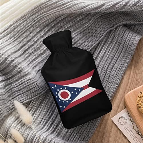 וינטג 'מדינת אוהיו אמריקה דגל בקבוק מים חמים עם כיסוי שקית מים חמים חמודה בקבוק מים חמים לבקבוק