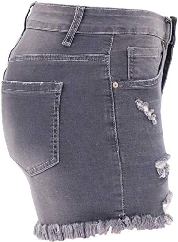מכנסיים קצרים של ג'ינס נשים נמתחות במותניים גבוהות מכנסיים קצרים בקיץ חופשה מזדמנת חוף מכנסיים קצרים