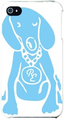 כלב עור שני לבן X סקסופון כחול עיצוב על ידי ROTM / עבור iPhone 4S / AU על ידי KDDI AAPI4S-PCCL-202-Y187