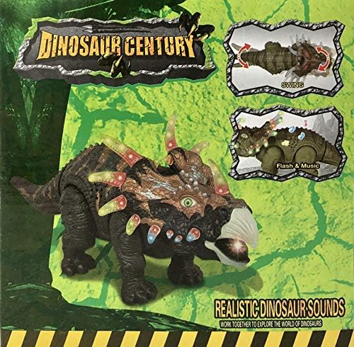 ג ' ונגל צעצועי הליכה דינוזאור המאה טריצרטופס אלקטרוני צעצוע, אורות וצלילים סוללה מופעל
