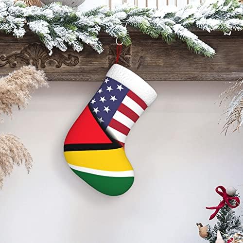TZT דגל ודגל אמריקאי של גרבי חג המולד של גיאנה, מתנות למסיבת חג חג המולד לקישוטים לחג משפחתי 18