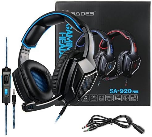 אוזניות משחקי סטריאו PS4 Xbox One S, SADES SA920PLUS ביטול רעש על אוזניות אוזניים עם מיקרופון, בס, אוזניים