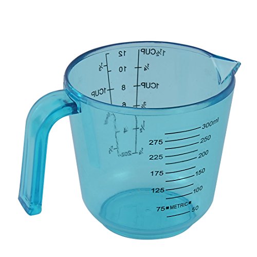 פלסטיק צילינדר צורת מטבח ביוכימיה מעבדה בוגר בקנה מידה אבקת נוזל כוס מדידת כוס כלי 300 מ ל ברור כחול