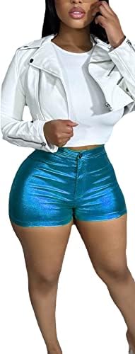 דינגאנג נשים מתכתיות נלהבות מכנסיים קצרים בריק