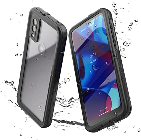 Motorola Moto G מארז טלפון אטום למים טהור, IP68 אטום אבק אטום אטום נרתיק עם מגן מסך מובנה, כיסוי צלול מגן