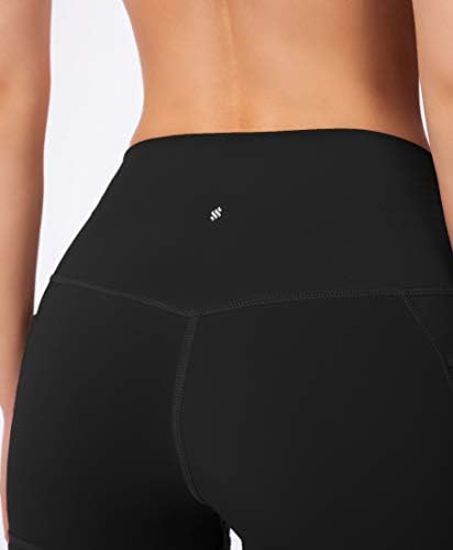 נשים גבוהה מותן יוגה מכנסיים קצרים עם כיסי צד בטן בקרת ריצה כושר אימון מכנסיים אופנוענים לנשים 8 / 3
