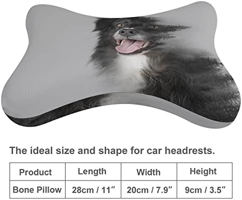כלב שחור חמוד וכרית צוואר מכונית ערפלית של 2 כרית משענת ראש אוטומטית בצורת עצם כרית כרית לרכב