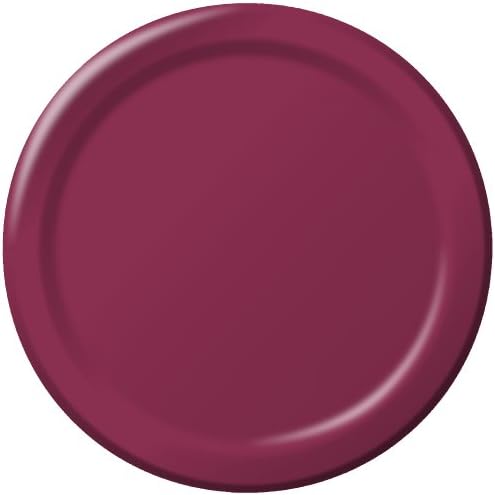 יצירתי המרת בורגונדי אדום עגול נייר צלחות פלסטיק שולחן כיסוי, 7