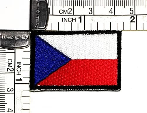 קליינפלוס 1.1 על 1.6 אינץ'. מיני המדינה לאומי צ 'כיה דגל רקום אפליקצית ברזל על לתפור על תיקון כיכר
