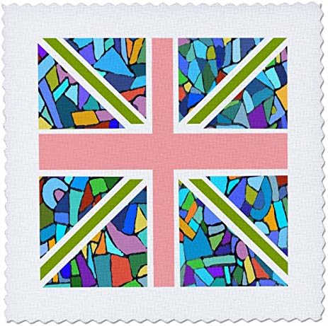 3 רוז ש_58320_2 כחול פסיפס איחוד ג ' ק אנגלית דגל בריטניה בריטניה בריטניה אנגליה פטריוטי עיצוב שמיכת