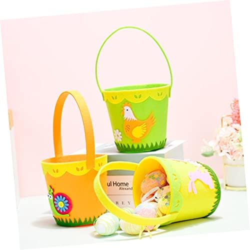 צעצועי ביצים מיכל עגול חטיף מתנות לשאת אספקת ארנב שאינו ארוג אביב ביצה עם לטפל סלי טובות דלי ילדים עומד סוכריות