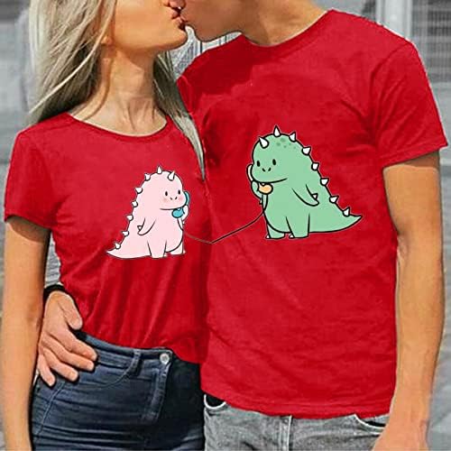 יפה דינוזאור התאמת זוג חולצה לגברים נשים חמוד דניו התאמת חולצה עבור מאהב מתנות בשבילו