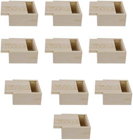 קופסת מתנה של עץ חורש עם החלק העליון, 10 יחידות קופסאות עץ מזזה לחברים/שותפים/צלמים/צלמים/לקוחות