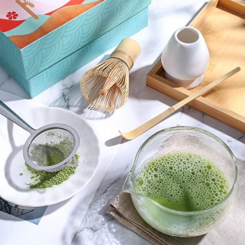 קערת שופטים מזכוכית מרקם עם זרבובית מזיגה - סגנון יפני בעבודת יד טקס תה ירוק טקס צ'וואן 400 מל
