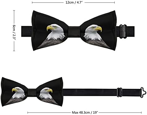 נשר קירח Weedkeycat על עניבה מצחיקה שחורה קשורה לפני קשרי פרפר רשמיים מתכווננים מודפסים לגברים