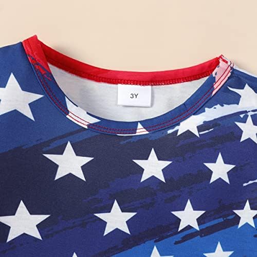 בני בנות אמריקאי דגל חולצה קצר שרוול כותנה 4 ביולי טי ילדים פעוט ארהב פטריוטי חולצות 3 ט-10 ט