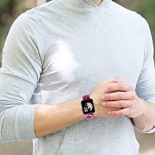 Hoopyeeecase תואם ל- Xiaomi Mi Watch Lite ו- Redmi Watch, פרחוני סיליקון פרחוני מודפס ללא דפוס רצועה