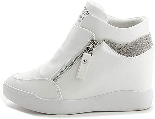 נעלי פלטפורמת אופנה של הינדולה נעלי פלטפורמה נסתרות עקב סניקרס עליון גבוה לנשים מגפי ריינסטון נעלי עבודה נשים