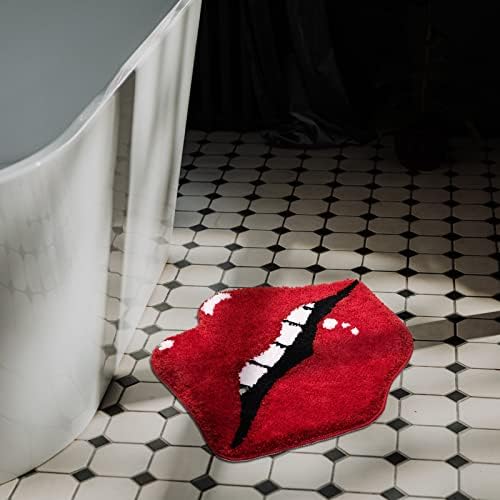 פנסטאר שפתיים אדומות שטיח אמבטיה, שחצלת אמבטיה חמודה חמוסת חטיבה לא שפתיים בצורת אמבטיה שטיח אמבטיה שטיחים