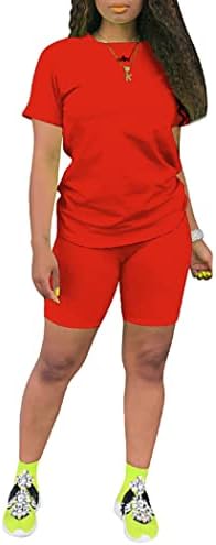 Toponsky נשים 2 חלקים ספורט תלבושת אימונית מכנסיים קצרים