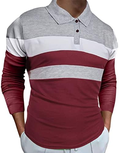 XXBR 2022 חולצות פולו חדשות לגברים, צוואר שרוול ארוך צוואר צוואר גולף גולף צבע טלאים טלאים עסקיים