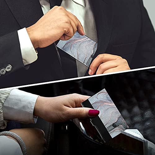מופשט אפור שיש עסקים כרטיס מחזיק עבור נשים גברים עסקים כרטיס בעל מקרה עם עור שם אשראי כרטיס מזהה כרטיס